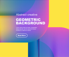 Round square geometric abstract background