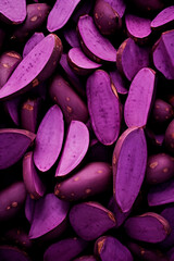 Obraz na płótnie Canvas Purple sweet potato has a lot of texture. Selective focus.
