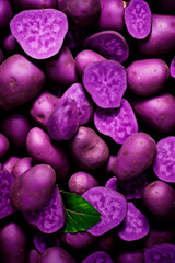 Purple sweet potato has a lot of texture. Selective focus.