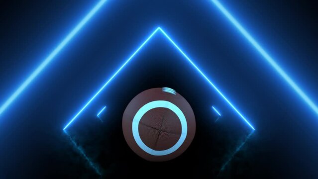 Football spinning into a triangle portal