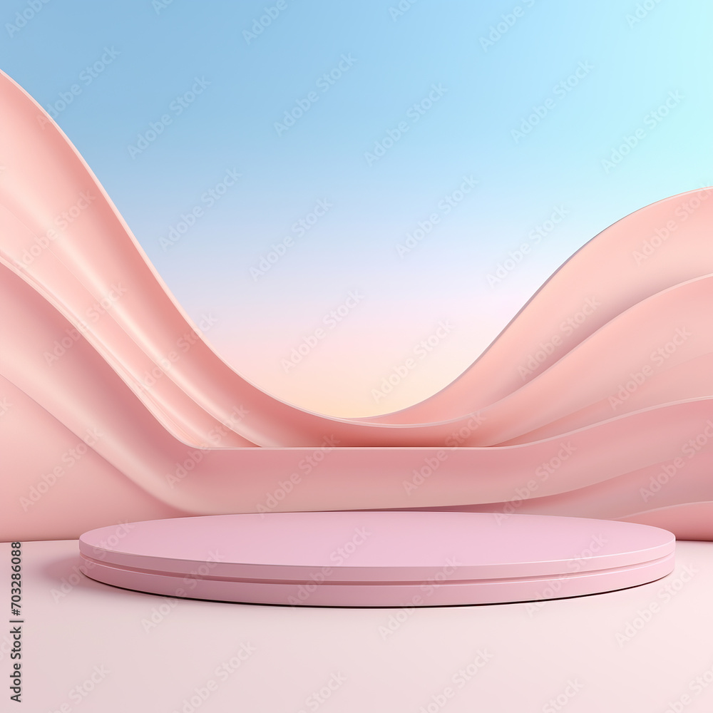 Aufkleber abstract background with podium minimalist display mock up scene. 3d rendering