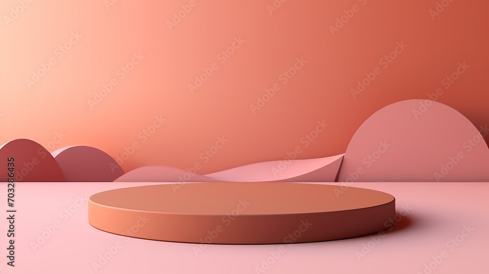 Fototapete abstract background with podium minimalist display mock up scene. 3d rendering