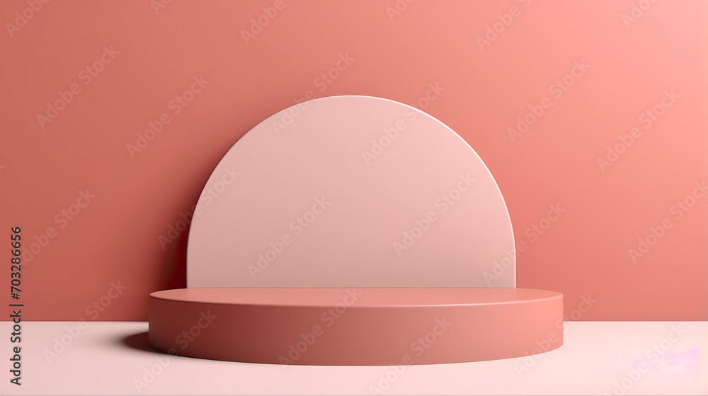 Poster abstract background with podium minimalist display mock up scene. 3d rendering