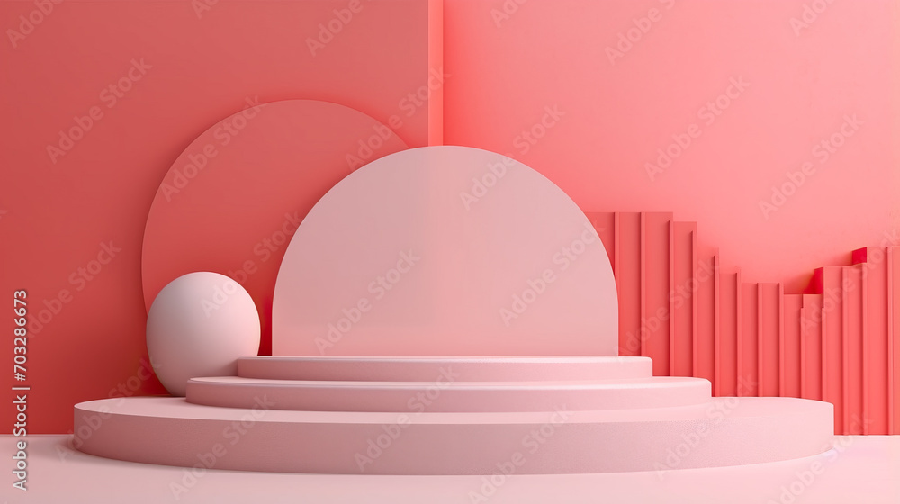 Aufkleber abstract background with podium minimalist display mock up scene. 3d rendering