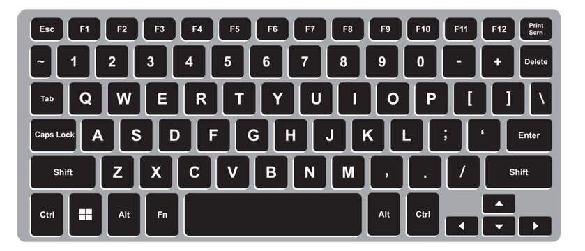 black keyboard laptop transparent background