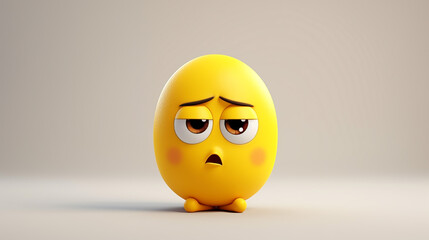 I dont know Emoticon Face. 3d Rendering 3d cute character