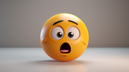 I dont know Emoticon Face. 3d Rendering 3d cute character - obrazy, fototapety, plakaty