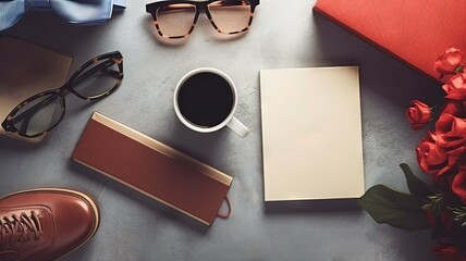 Horizontal AI illustration. Father's day greeting card with white letter with copy space.