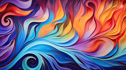 An artistic background with abstract waves and swirls in a kaleidoscope of brilliant colors, creating a sense of depth and motion  Ai Generative