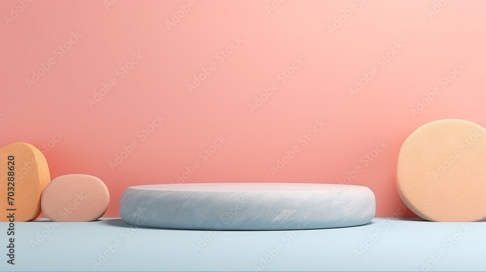 Poster abstract minimal scene with geometric podium display background for product presentation, mock up, c