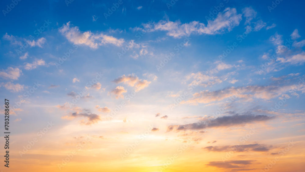 Wall mural sunset sky for background or sunrise sky and cloud at morning.