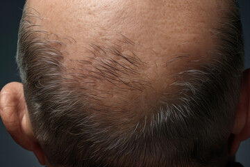 Adult men male skin bald care treatment hair head beauty closeup caucasian