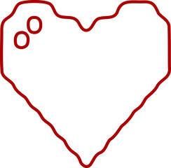 Heart outline pixel style vector illustration. Pixel heart Love symbol hand drawing stylized design element