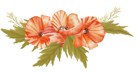 Set of luxury Poppy flowers and logo. Trendy botanical elements. Hand drawn line leaves branches and blooming. Wedding elegant wildflowers for invitation save the date card	