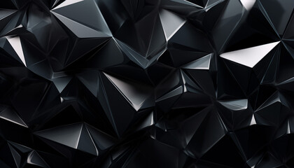 3d render abstrac t black crystal background facete