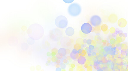 abstract blur bokeh banner shape background. rainbow colors, pastel purple, blue, gold, green, yellow, white, silver, pink bokeh