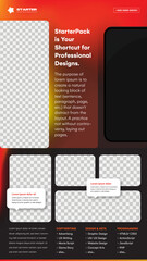 Marketing Pack Templates - Social Media Story, Post Feed, & A4 Print Flyer Templates - Style 5