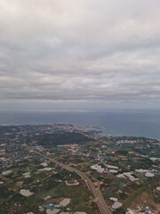 This is an aerial view of Jeju Island.
