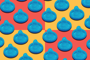 Pattern with group of condoms	