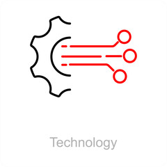 Technology and gear icon concept
