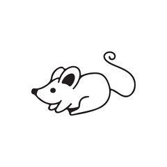 vector illustration of cute little mouse