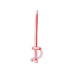 vector illustration of red sword