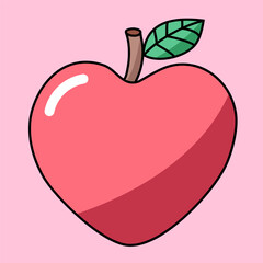 vector flat cute heart illustration with pastel background
