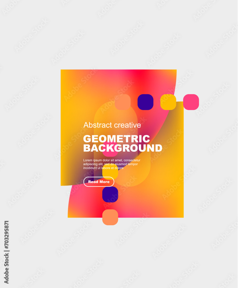 Aufkleber Round triangle and round square composition geometric background