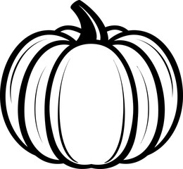 Pumpkin silhouette in black color. Vector template for laser cutting wall art.