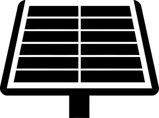 Solar panel silhouette icon in black color. Vector template design.