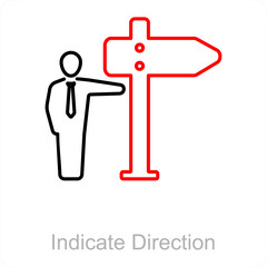 Indicate Direction and way icon concept