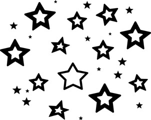 Obraz premium Stars sky silhouette icon in black color. Vector template design art.