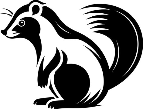 recommend clip art: Skunk silhouette in black color. Vector template for laser cutting wall art.