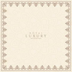Elegant ethnic floral frame decorative background