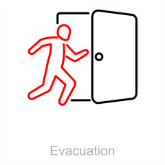 Evacuation and door icon concept