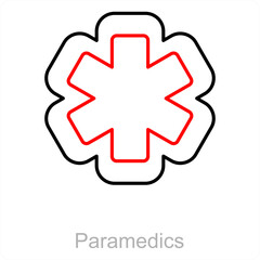 Paramedics and emergency icon concept