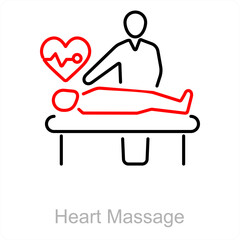 Heart Massage and massage icon concept