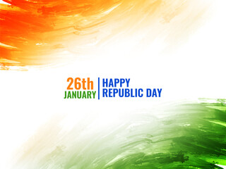 Modern Indian flag theme Republic day 26th january watercolor background - obrazy, fototapety, plakaty