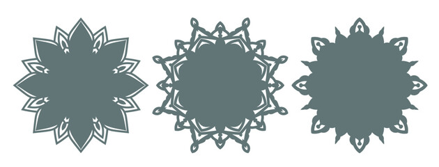 Decorative elegant vintage round frame set