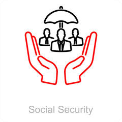 Social Security and people icon concept