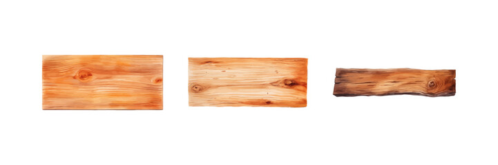 Watercolor wooden plank set. Vector illustration design.