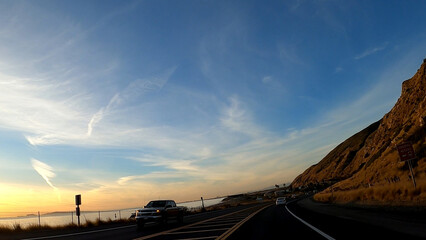 Obraz premium sunset on the road