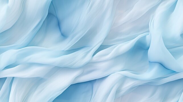  a close up view of a blue and white fabric with a very large amount of fabric on top of it.