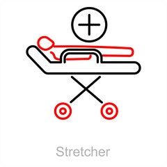 Stretcher and Patient icon concept
