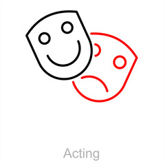 Acting and actor icon concept