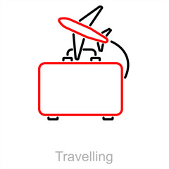 Traveling and flight icon concept 