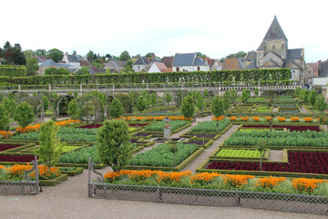 vegetable garden of the castle of villandy in france 