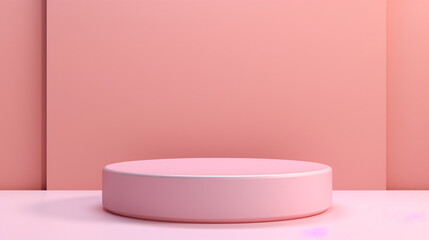 Fototapeta na wymiar Pastel pink podium in minimalist concept background