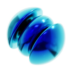 3D Illustration of Y2K Geometric Shape