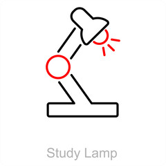 Study Lamp and lamp icon concept 